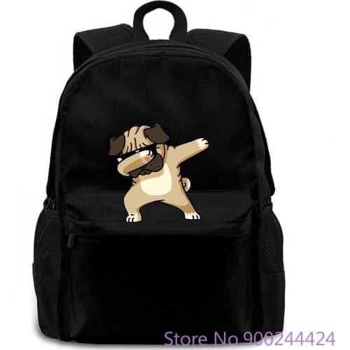 CUTE CARTOON PUG DOG DABBING DANCE PRINTED MENS S KIDS For Male women men backpack laptop travel school adult