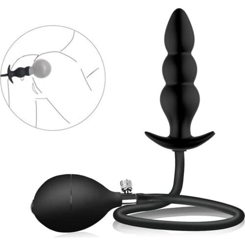 Silicone Anal Dilator Butt Plug Expandable With Pump Air-filled Dildo Prostate Massager Gay Anal Inflatable Sex Toys For Adults