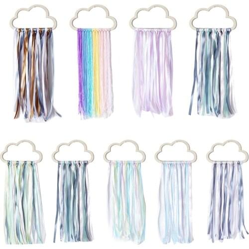 Nordic Wooden Hollow Clouds Rainbow Tassel Wall Hanging Decoration Handmade Children Birthday Present