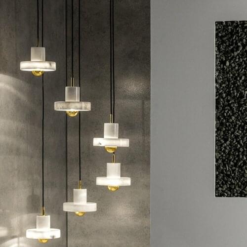 Nordic ins Internet celebrity light with simple creative table, bedroom, bedside lamp, bar, restaurant, marble brass chandelier