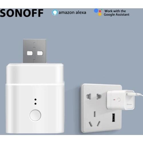 SONOFF Micro 5V Wireless USB Smart Adaptor Wifi Mini USB Power Adaptor Switch Works eWeLink APP Alexa Google Home