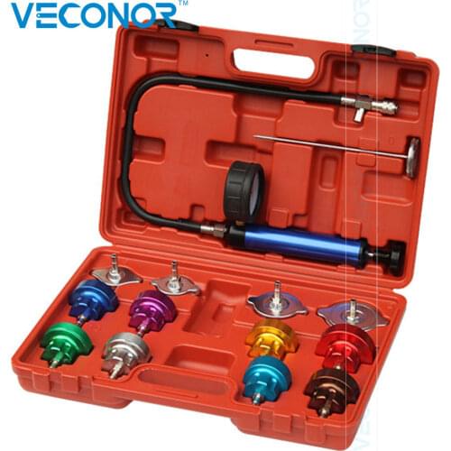 VECONOR 14PCS Water Tank Leak Detector Testers Automotive Water Tank Leak Pressure Detector Radiator Pressure Test Tools Set Kit