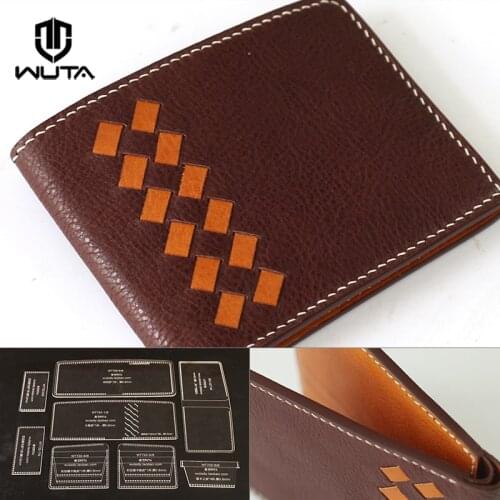 WUTA Clear Acrylic Leather Template Leathercraft Pattern Set Unisex Model for Making BV Woven Wallet DIY Gift By Youself-WT722