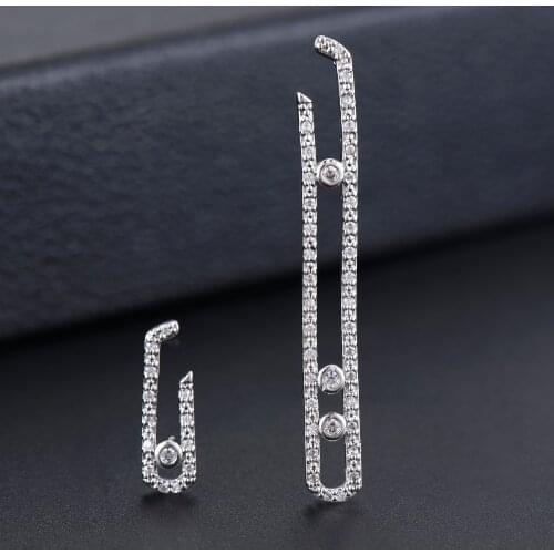 GODKI Trendy Mismatch Geometry Cubic Zircon Crystal CZ Dangle Earrings For Women Bridal Earring aretes de mujer modernos 2018