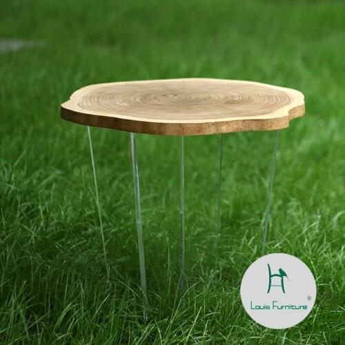 Log Ring Tea Table, Nordic Tea Table, Solid Wood Table, Simple Modern Japanese Round Table