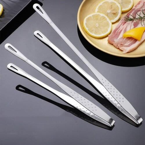 1pc Stainless Steel Food Tongs Non-Slip Barbecue Steak Tongs Kitchen Accessories Food Tong Cooking Tools Accessory