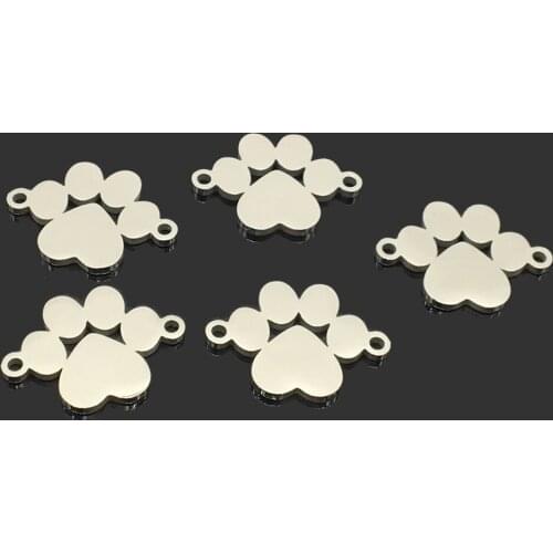 10pcs High Quality Bear Paw Stainless Steel DIY Bracelet Necklace Connect Charm Stainless Steel Jewelry Accessory Pendant