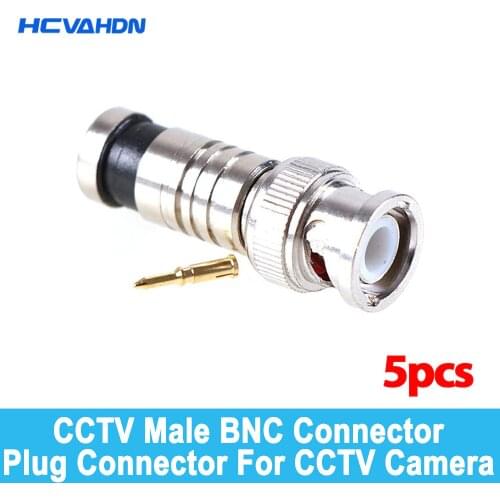 2020.Hot sale,new arrival ,5Pcs/lot BNC Connector BNC To RG59 Male Comprassion Coax Connector ,free shipping