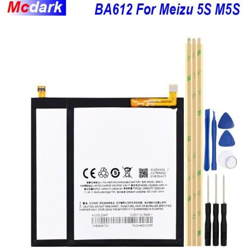 3000mAh For Meizu 5S Battery BA612 Batterie M5S M612Q M612M Bateria Batterij Accumulator AKKU +Tools