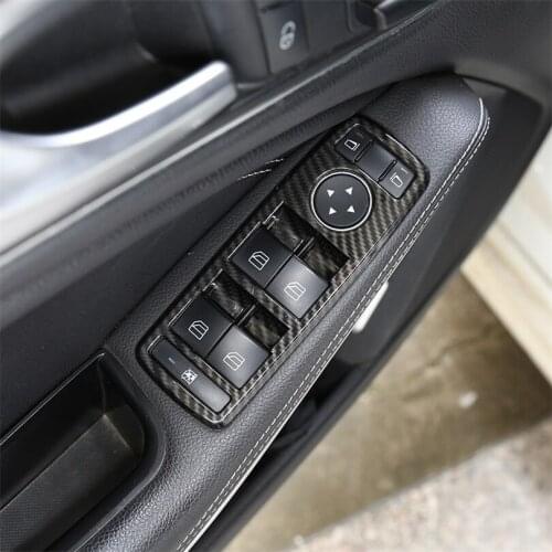 ABS Carbon Fiber Window Lift Switch Button Frame Trim For Mercedes Benz A B C E GLE GLA CLA GLK Class W176 W204 W212 W166 W218