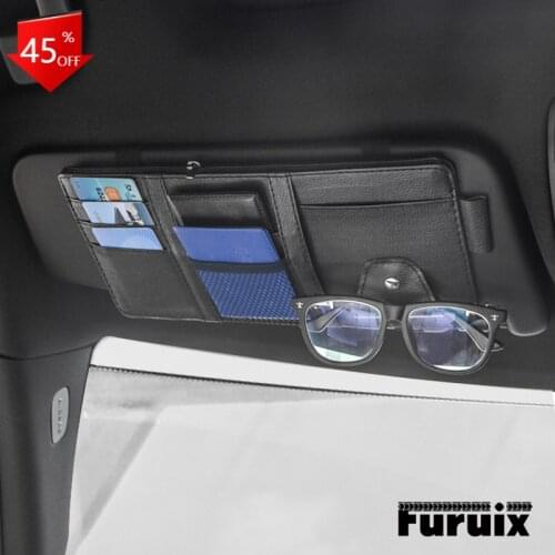 Car Sun Visor Organizer Bill Pen Card Holder CD DVD Organizer Storage Box Sunglasses Clip Stowing Tidying Car Accessories