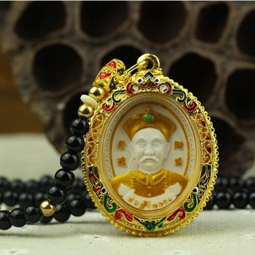 Asia Buddhism temple efficacious protect bring wealth money good luck Thailand God of wealth CAI SHEN ERGE GOD Amulet Pendant