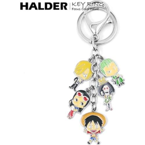 ONE PIECE Cosplay Key Chain Roronoa Zoro Keychains Aame Metal Accessories Toys Brook Pendant Backpack Medallion