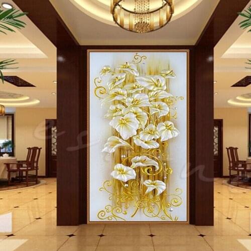 DIY Imitation Diamond Painting Embroidery Lily Flower Mosaic Cross Stitch Craft Home Decoration m15
