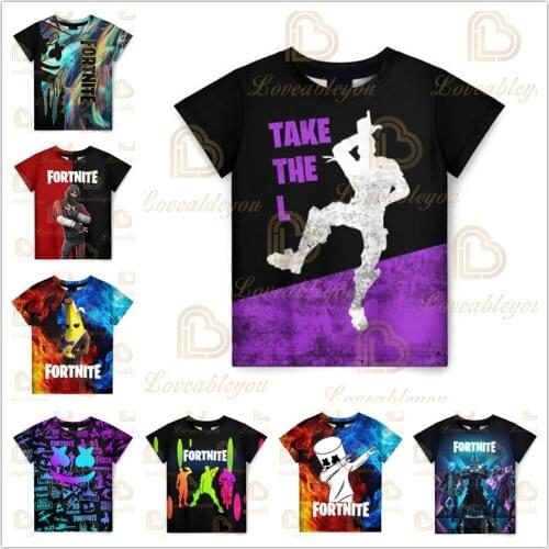 Fortnite T Shirt for Kids 3D Printed Banana Peely T-shirt Mens Womens Tee Battle Royale Game Summer Tops Birthday Gifts