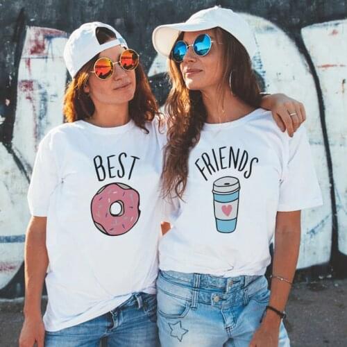 T Shirt Women Tops 2020 Summer Digital O Neck Best Friends Letter Printing T-shirt Europe Femal Tshirt Vestidos Ropa Mujer mujer