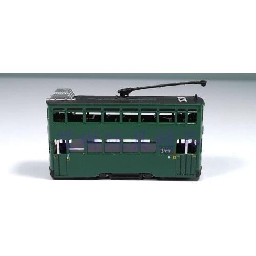 Hong Kong green double layer tram model static alloy simulation display 1/110