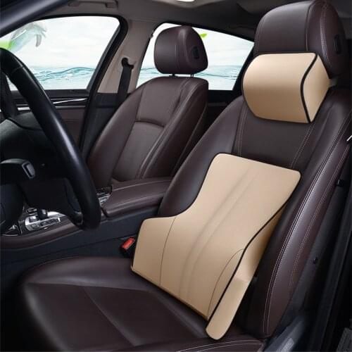 KKYSYELVA Memory Foam Lumbar Support Cushion For Car And Headrest Neck Pillow Kit Interior Accessories