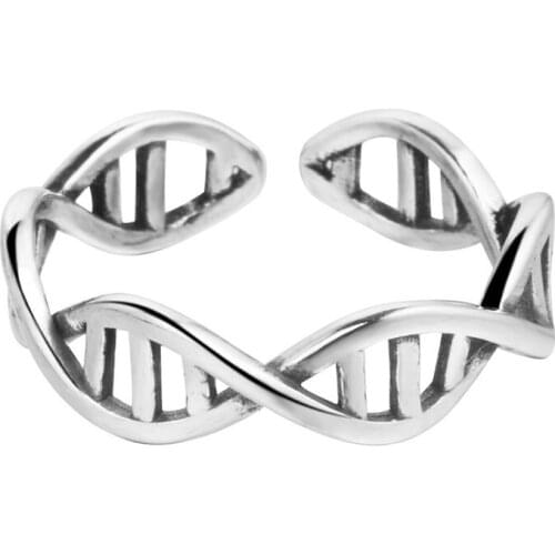 DNA Ring, Sterling Rings, Chemistry Ring, Molecule Rings, Infinity Pattern Jewelry For Women Girls, Simple, Dainty