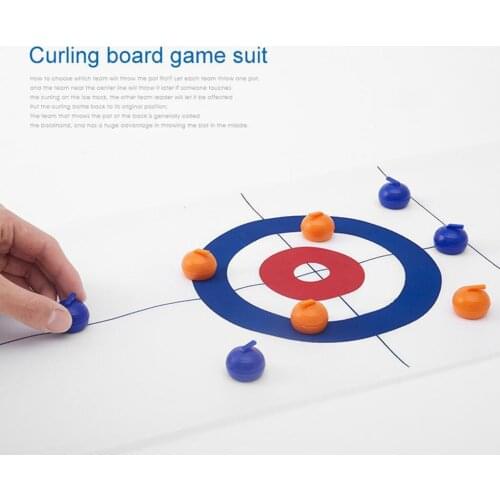 Compact Tabletop Curling,Family Games for Kids and Adults,Compact Curling Board Game, Tabletop Games for Family / School/Travel