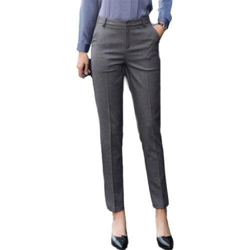 Suit Pants Female 2021 Korean Straight Women Business Work Office Ladies Ankle Trousers Women
