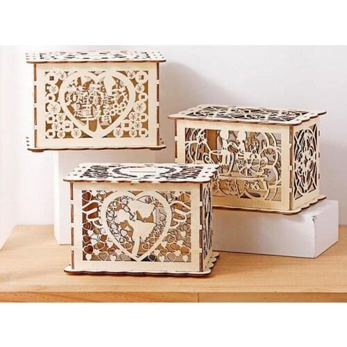 Creative Wooden Piggy Bank Valentines Day Love Coffee Graphic Coin Safe Box Kids Gift Home Decoration