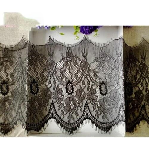 3Yards 28cm Width Wonderful Best Quality French Lace Fabric Voile Eyelash Lace Applique Sewing Trim Accessories YYN339