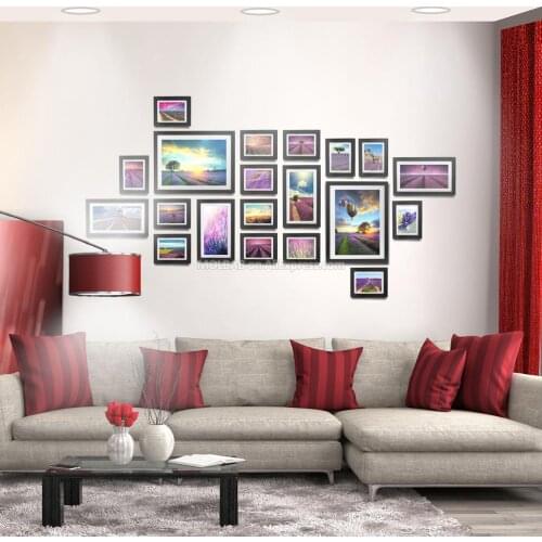 MOLBAB Wood Photo Frame Gallery Wall 20PCS/Set Chic Originality Layout Modern Flat Moulding Border Wooden Picture Frames Decor