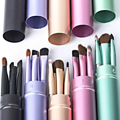 New 5pcs Professional Travel Portable Mini Eye Makeup Brushes Set Smudge Eyeshadow Eyeliner Eyebrow Lip Make Up Kit