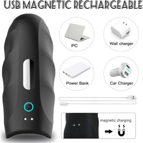 Latest versionPenis Delay Trainer Male Masturbator Vibrator Automatic Oral Climax Sex Glans Stimulate Massager Sex Toys for Men