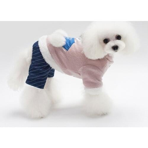 New Autumn Winter Dog Clothes For Small Dogs Boy Girls Teddy Fleece Keep Warm Thick Wadded Jumpsuits Puppy Outfit Pet Clothing