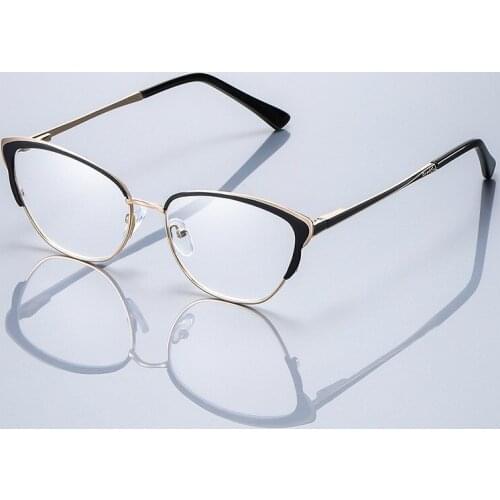 Cat Eye Oversize Anti Blue Light Reading Glasses Women Metal Frame Business Blue Light Blocking Computer Presbyopia Reader