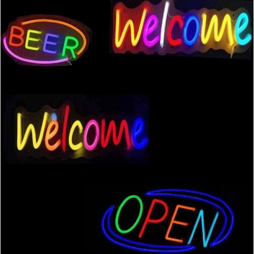 Support customized DC12V LED OPEN WELCOME Neon Sign Bar, Restaurant, Public Places Neon Advertising Signs