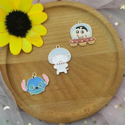 10pcs Oil Drop Cartoon Boy Charms Cute Dog Enamel Alloy Pendants Dangles Fit DIY Earring Keychain Jewelry Accessories Draft