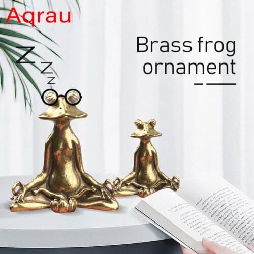 Retro Zen Meditation Frog Turtle Tea Pet Brass Incense Burner Animal Sculpture Desktop Decoration Home Decoration Accessories