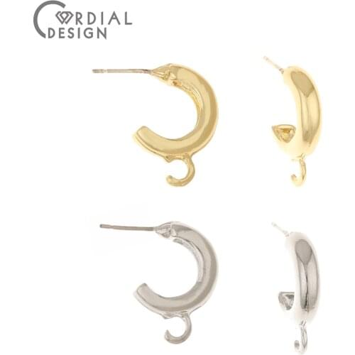 Cordial Design 100Pcs 12*20MM Jewelry Accessories/Earrings Stud/Hooks Shape/Hand Made/Jewelry Finding & Components/DIY Making