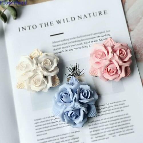 Three Rose Gypsum Silicone Mold Korean Diffuser Car Vent Clamp Plaster Mold Fondant Cake Chocolate Mold Soap Mold Cake Decor