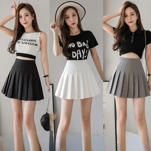 High Waist Pleated Skirt Short Skirt Female Summer Skirt Student Korean Style Solid Color Anti-Exposure A- Line Skirt Y2g Skirt
