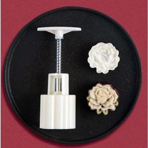 1 Set DIY 3D Mooncake Mold Set 75/125g Rose Patterns Moon Cake Mold Press Safe Cookie Mold for Mid-Autumn Festival