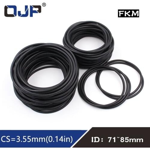 1PC Fluorine rubber Ring Black FKM O-ring Seal CS3.55mm ID71/73/75/77.5/80/82.5/85mm O Ring Gasket Oil Ring Fuel Sealing Washer