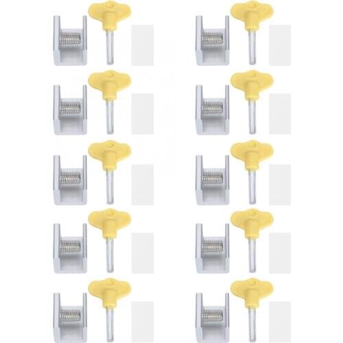 10 Set Sliding Window Safety Lock Aluminum Alloy Slide Security Lock Safety Key Lock Sliding Window Safety Catch Protection