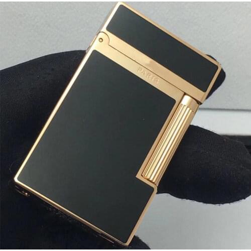100% New vintage dupont Bright Sound brass shell windproof gas lighter cigarette lighter mens gift in high quality