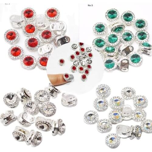 100pc Crystal Spinning 10x7mm Nail Art Decorations Jewelry Charms 3D Rotating Rhinestone Manicure NAIL Design Accessories #11-81