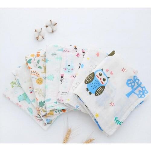 100Pcs Cotton Baby Swaddles Soft Newborn Blankets Bath Gauze Infant Wrap sleepsack Stroller cover Play Mat