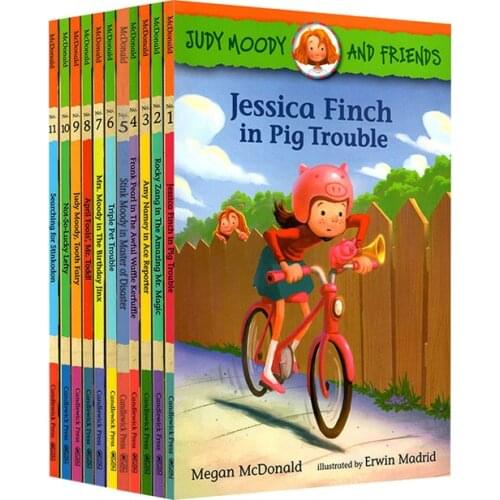 11 books/set Judy Moody And Friends Childrens English Picture Book Story Chapters EQ Learning Books For Kids Age 6-10 years