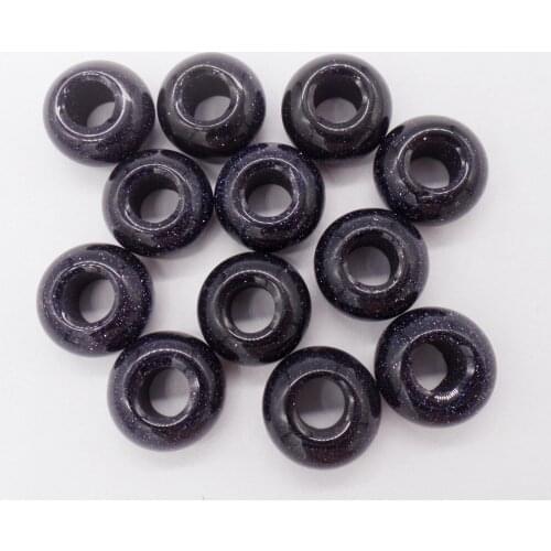 20Pcs 14x8mm Hand-Carved Blue Sand Stone Large Hole Beads For DIY Jewelry Making Necklace Accessories