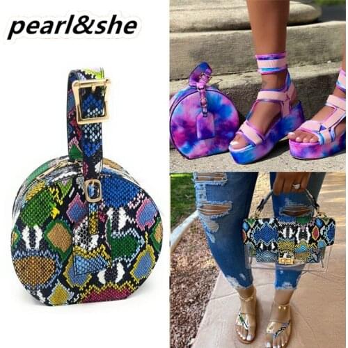 2021 INS Hot Snake Multi Colors Unique Round Circular Handbags Female Ladies All Match Brand Bags Women