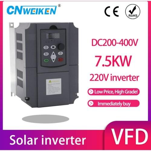 5.5KW/7.5kw 220V Single-phase or DC inverter input VFD 3 Phase Output 220V solar Frequency Converter 7500W 220V Inverter