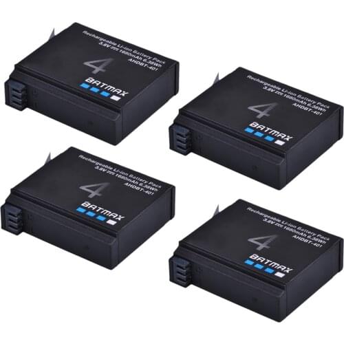 4Pcs 1680mAh AHDBT-401 Battery akku for Gopro Hero 4 Batteries Go Pro Hero4 bateria AHDBT 401 Action camera Accessories