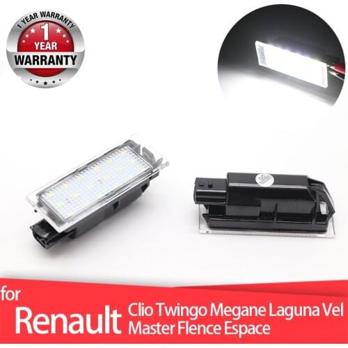 Car LED License Plate Light For Renault Megane 2 Clio Laguna 2 Megane 3 Twingo Master Vel Satis Accessories Canbus No Error Lamp